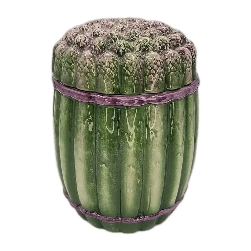 Vintage Canister Jar #321 W Lid‎ Asparagus Made In Italy U217